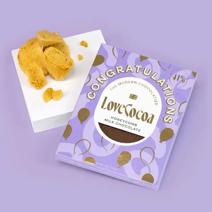 'Congrats' Honeycomb Milk Choc Bar