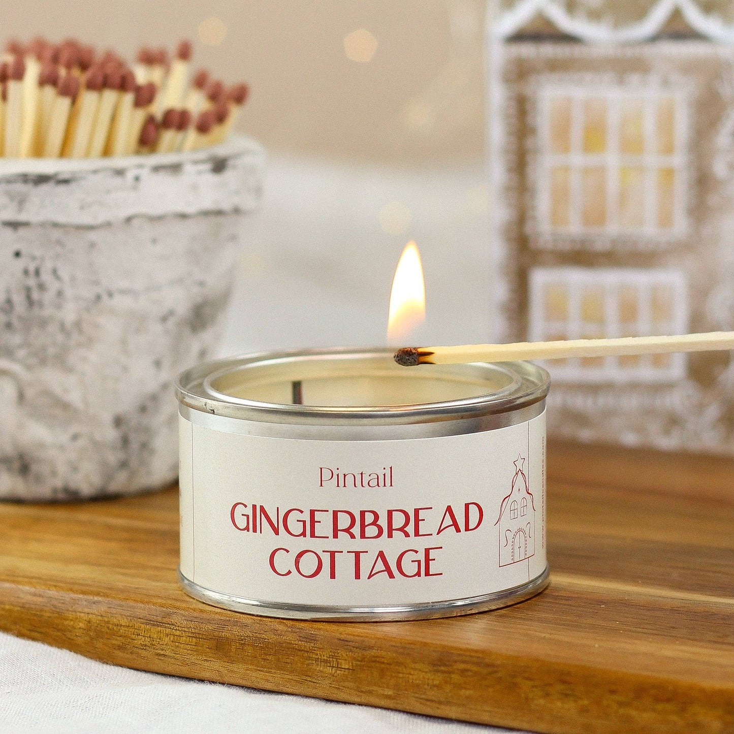Gingerbread Cottage Paint Pot Candle (Pack of 6) Pintail Candles | Avalon Home
