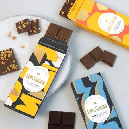 Love Cocoa Mini Maldon Sea Saly Dark Chocolate 20g The Brown Box Gift Company