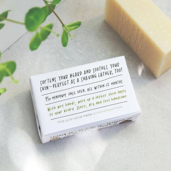 Beard Shampoo -  100% Natural Vegan Solid Shampoo Paper Plane