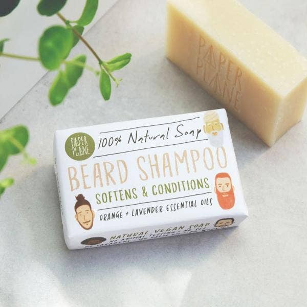 Beard Shampoo -  100% Natural Vegan Solid Shampoo Paper Plane