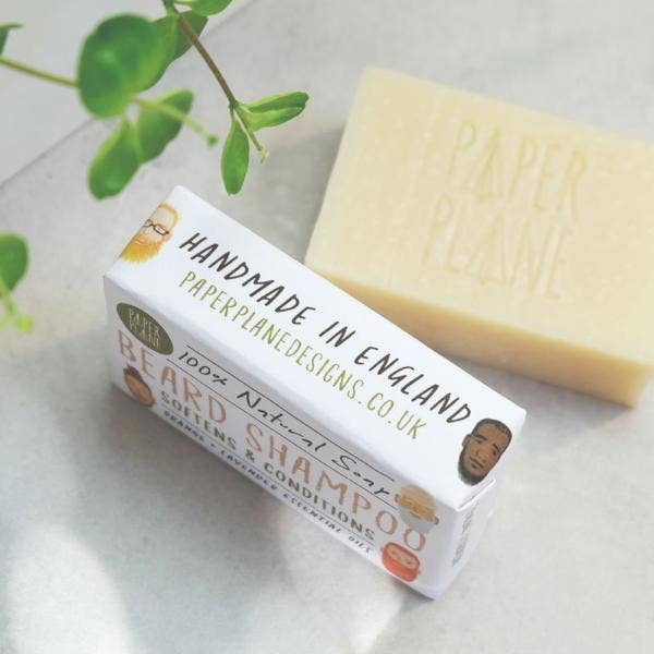 Beard Shampoo -  100% Natural Vegan Solid Shampoo Paper Plane