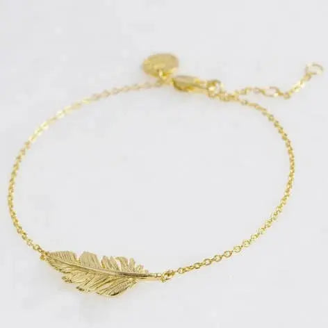 Gold Feather Bracelet Lisa Angel