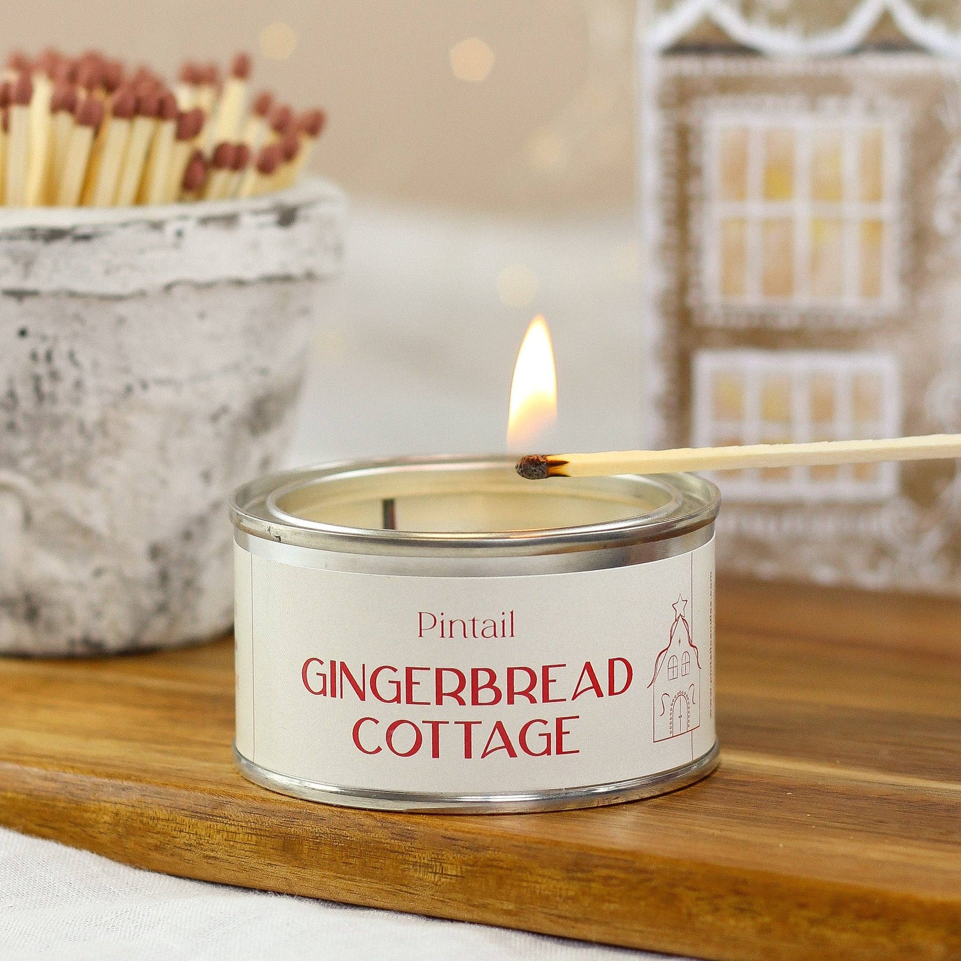 Gingerbread Cottage Paint Pot Candle (Pack of 6) Pintail Candles | Avalon Home