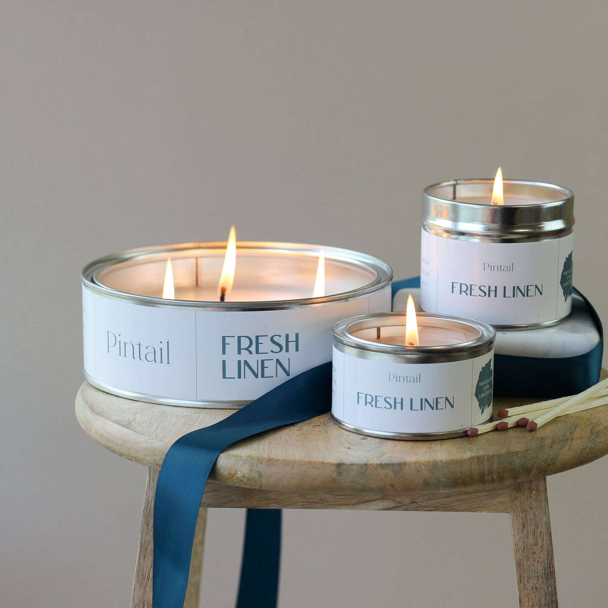 Fresh Linen Paint Pot Candles in Tins | Small Candles Pintail Candles | Avalon Home