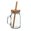 Glass Mason Jar & Bamboo Straw Gift Set