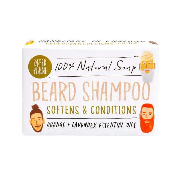 Beard Shampoo -  100% Natural Vegan Solid Shampoo Paper Plane