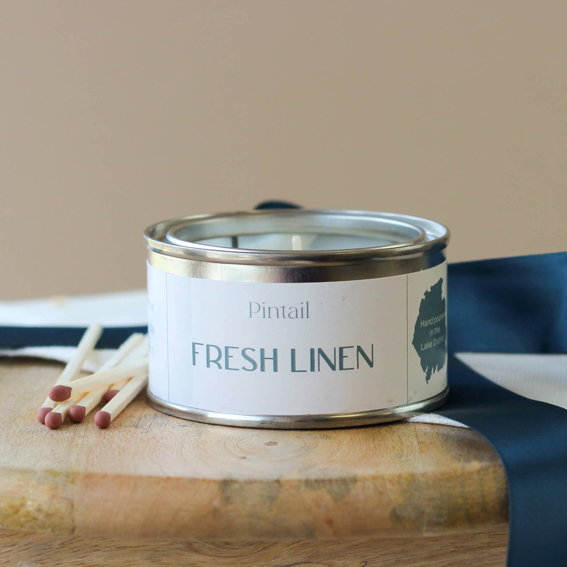 Fresh Linen Paint Pot Candles in Tins | Small Candles Pintail Candles | Avalon Home