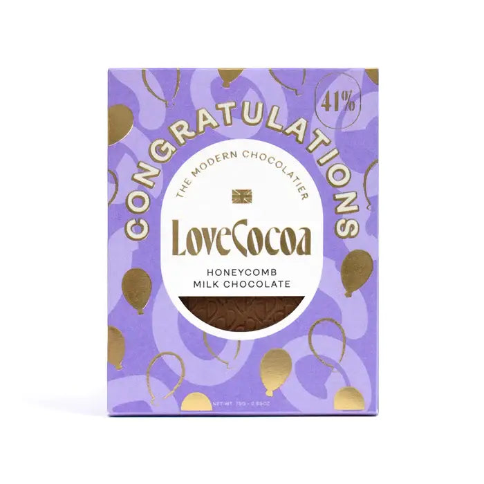 'Congrats' Honeycomb Milk Choc Bar